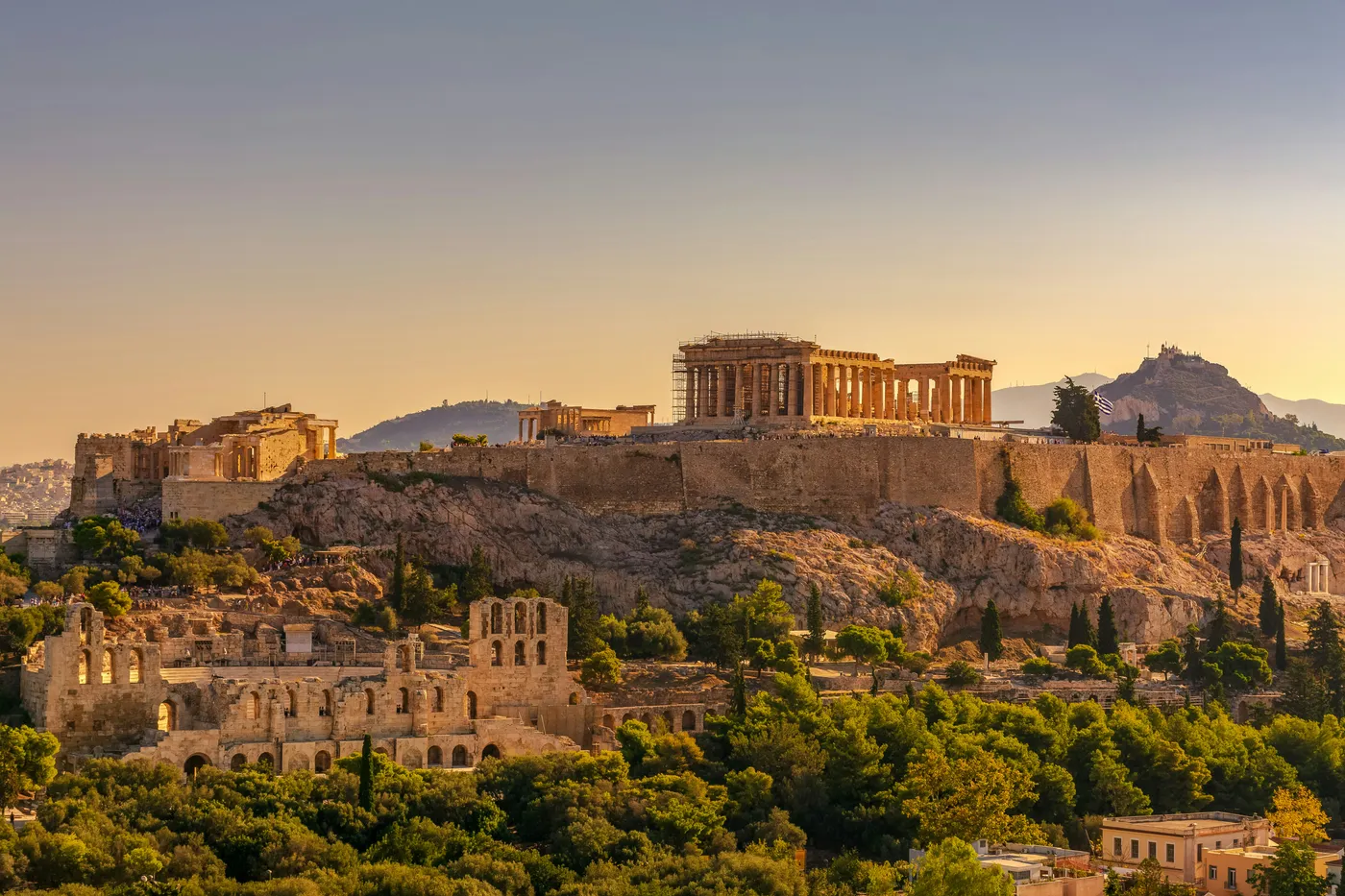 View of the Acropolis at sunset — a symbol of philosophical reflection